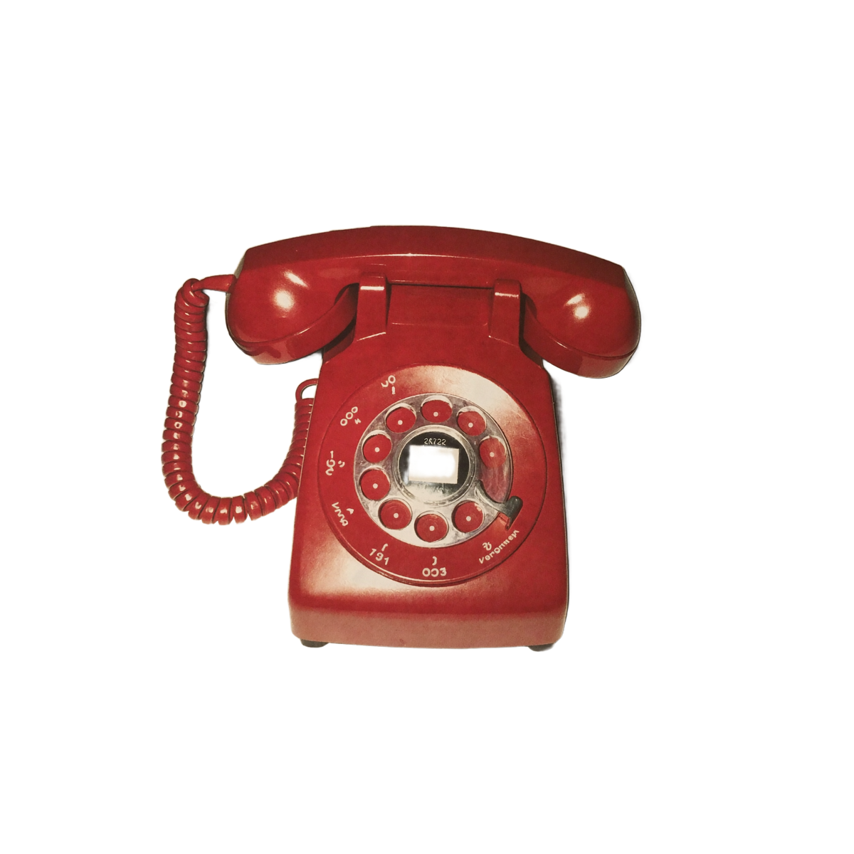 Kirschrotes Retro-Telefon